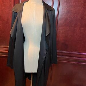 Forever 21 Black Draped Open-Front Jacket – Size S